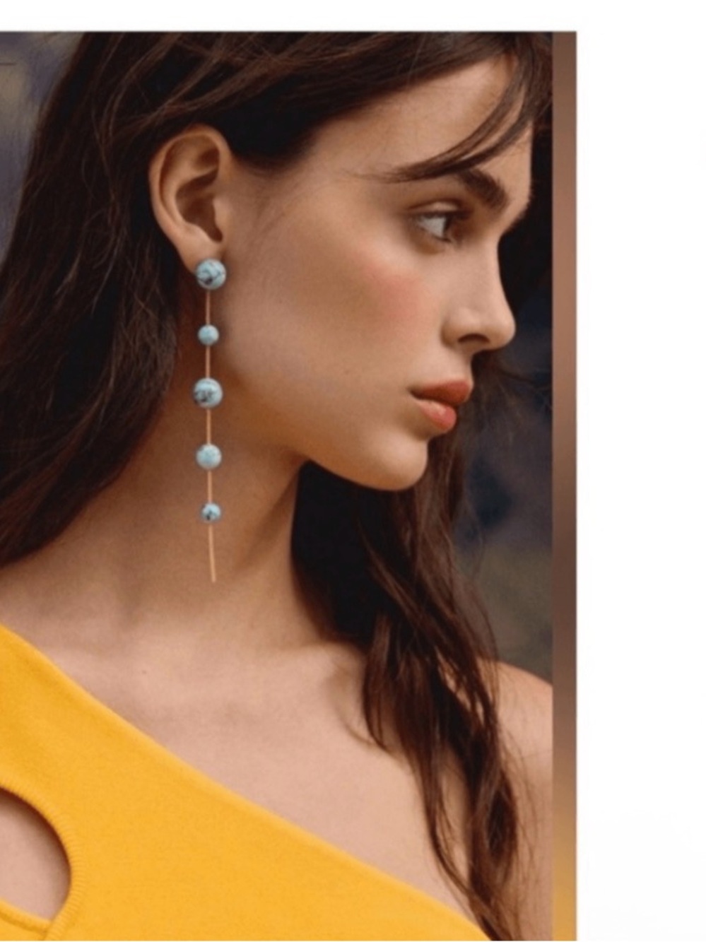 NIB Cult Gaia Atum Earrings | Ibiza Turquoise/ Gold Bead Drop Earrings